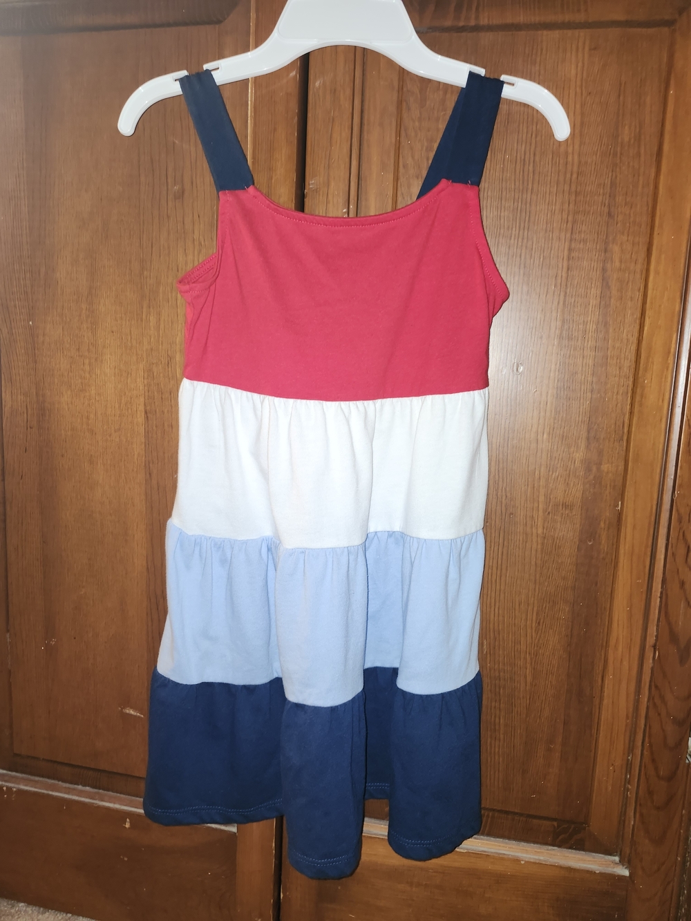 Girls Tiered Colorblock Sundress - Red, White & Blue